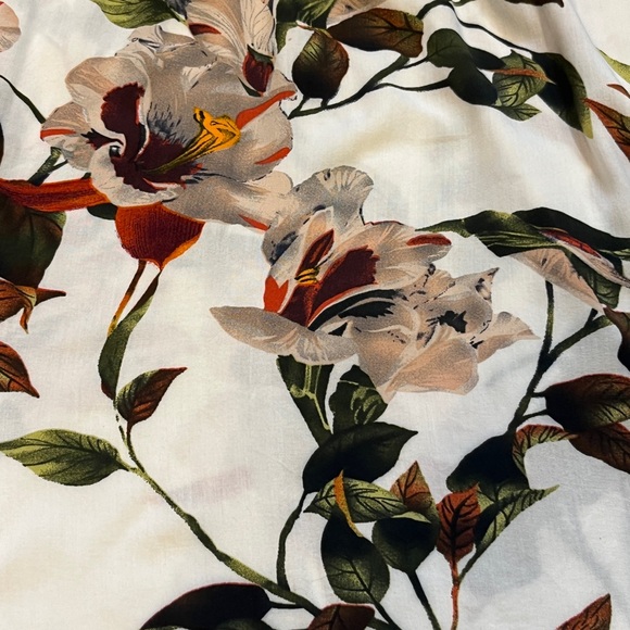 PAPILLON Floral Off-Shoulder Women's Blouse Top Size Medium Bell Sleeves Viscose - Picture 10 of 11